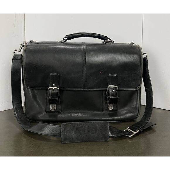 Coach Thompson Executive Laptop Bag Vintage Black 16 Inch - Picture 1 of 16